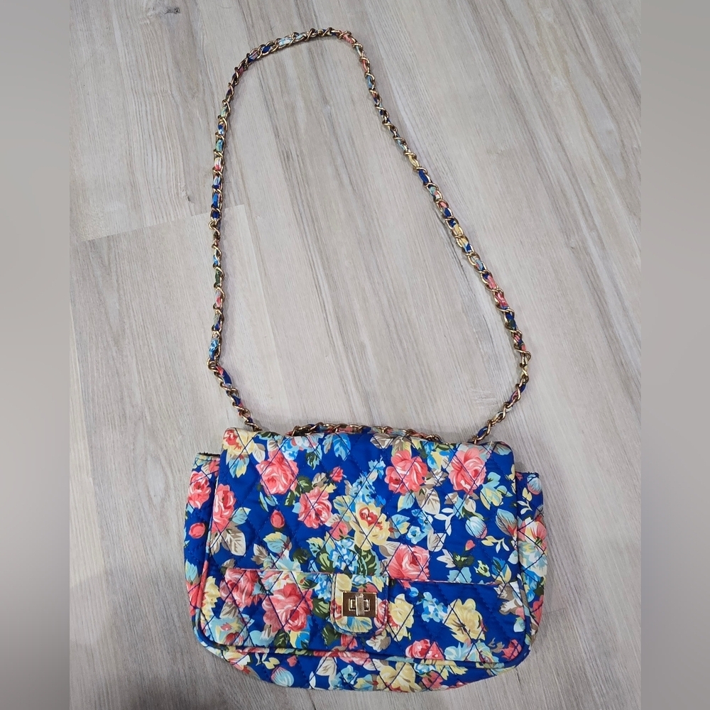 Bam Forever Floral Twist Lock Chain Handbag Or Crossbody - Picture 8 of 8